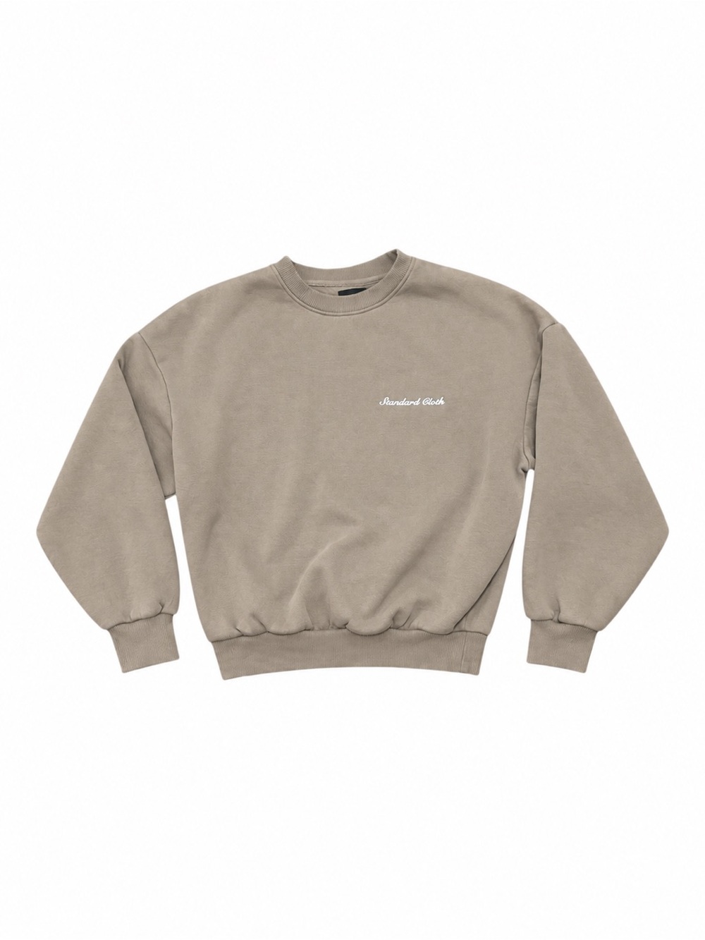 Standard Cloth Oversized Taupe Logo Crewneck Sweatshirt Small